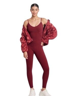 Joylab Wine Colored Activewear Jumpsuit